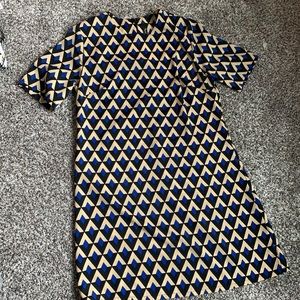 Short sleeve dress Geometric print dress